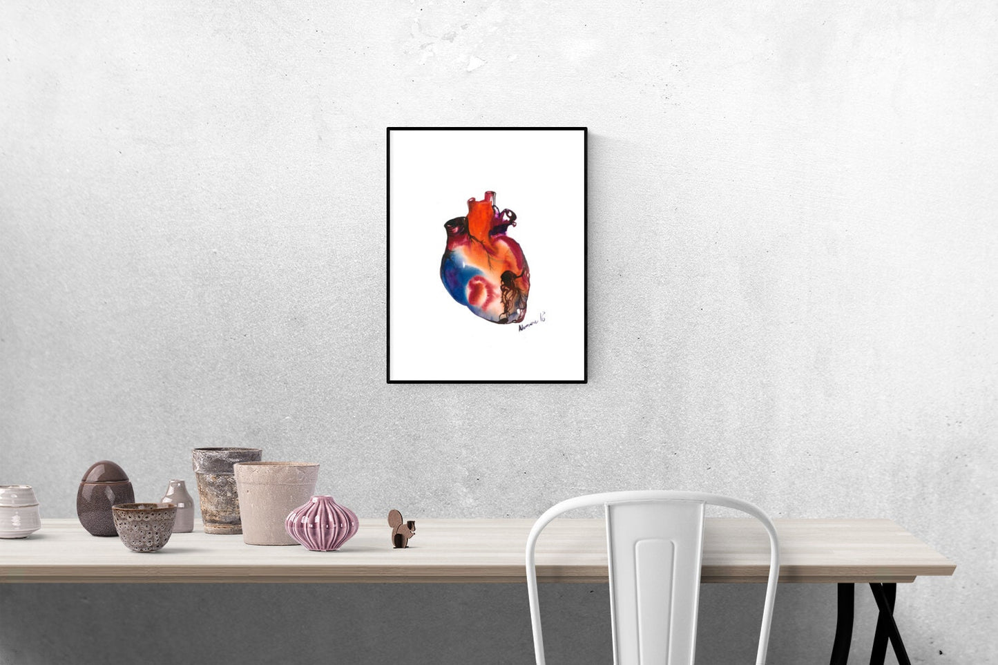 Anatomical Heart Print - watercolor painting. Gift for doctor or nurse