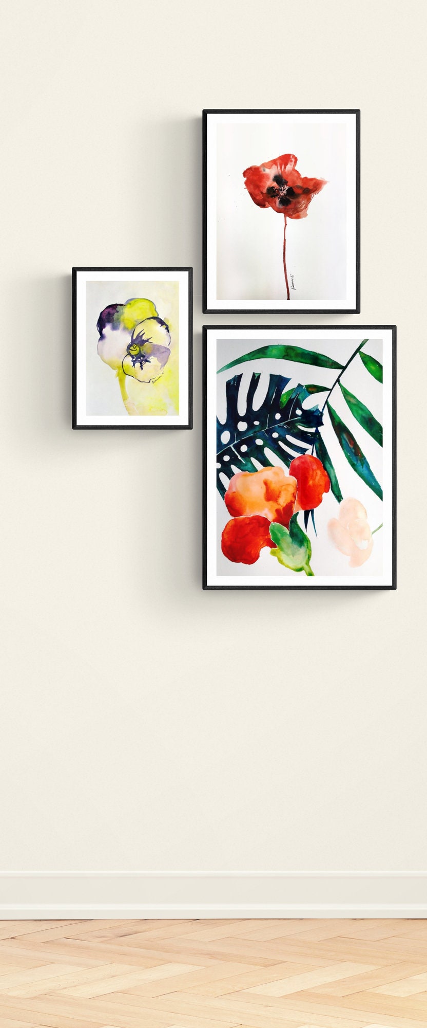 Tropical Leaves watercolor painting - Hawaii Water color - Original Wall Art for Home or Office