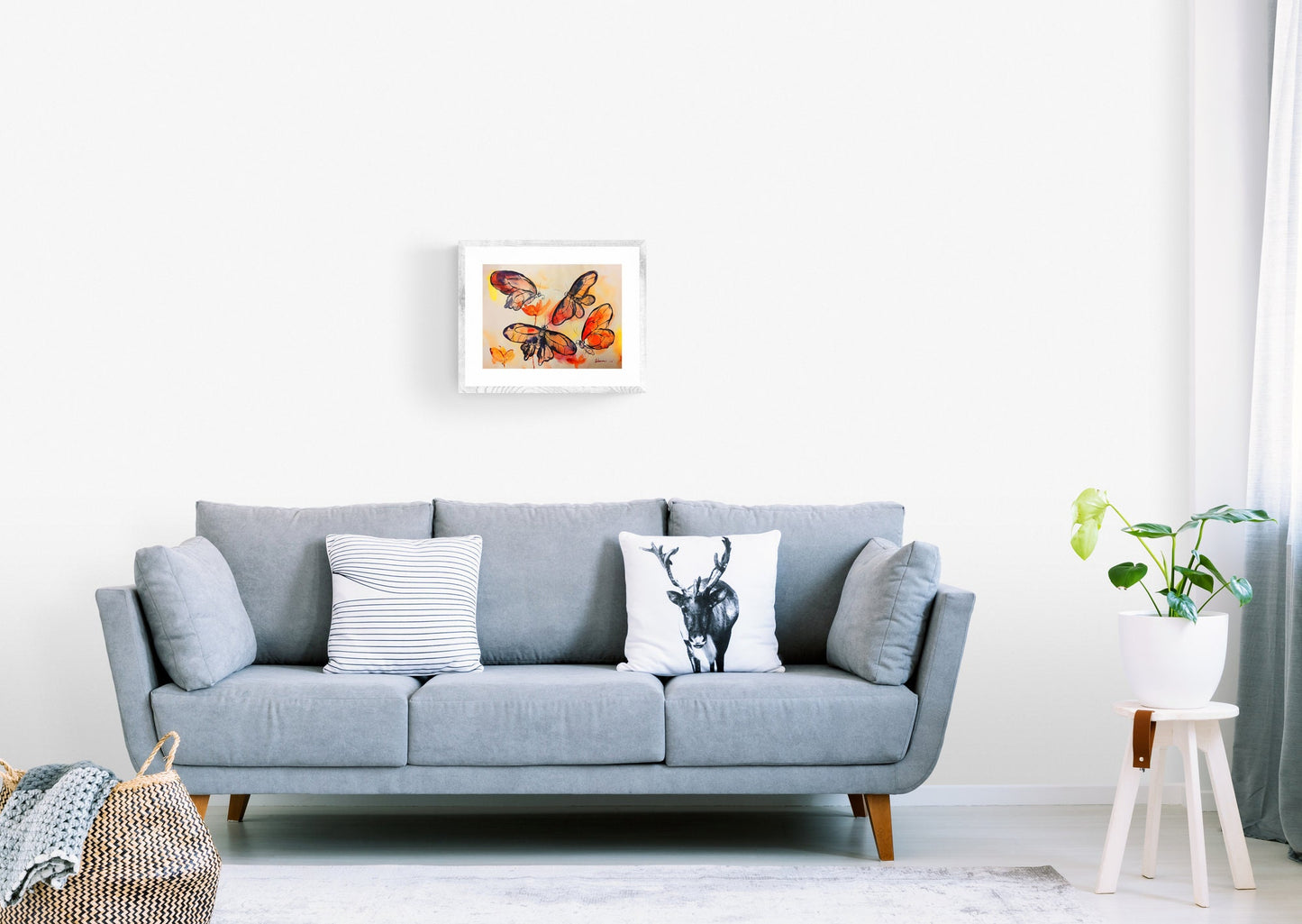 Butterflies Painting - Original Watercolor Wall Art for Home