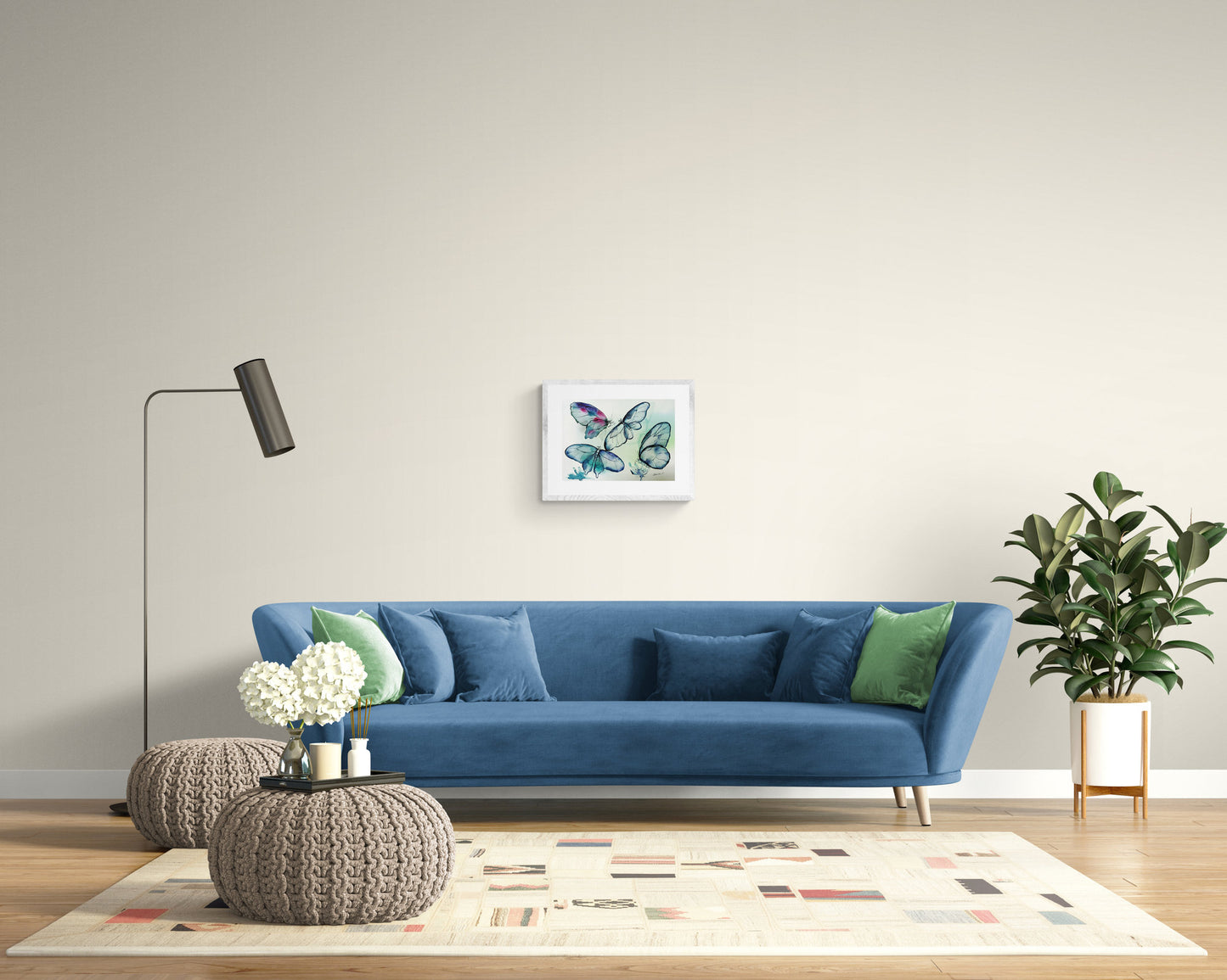 Butterflies Watercolor Painting - Original Wall Art for Home