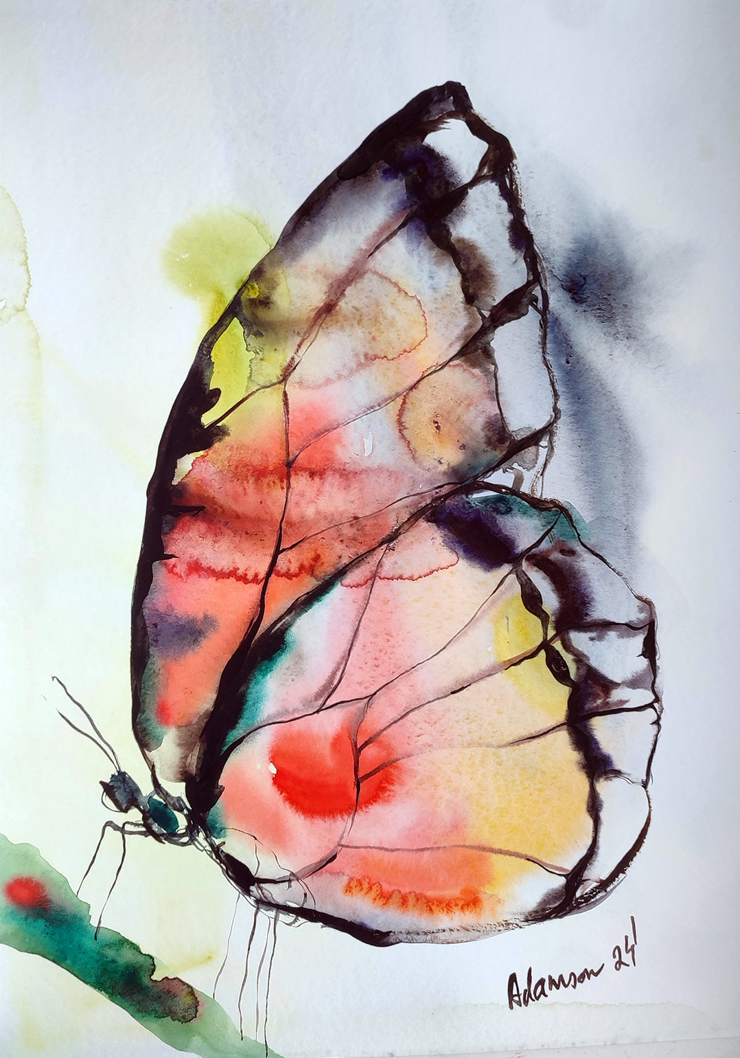 Original Watercolor Butterfly Painting, Monarch Art, Hand-Painted Nature-Inspired Artwork