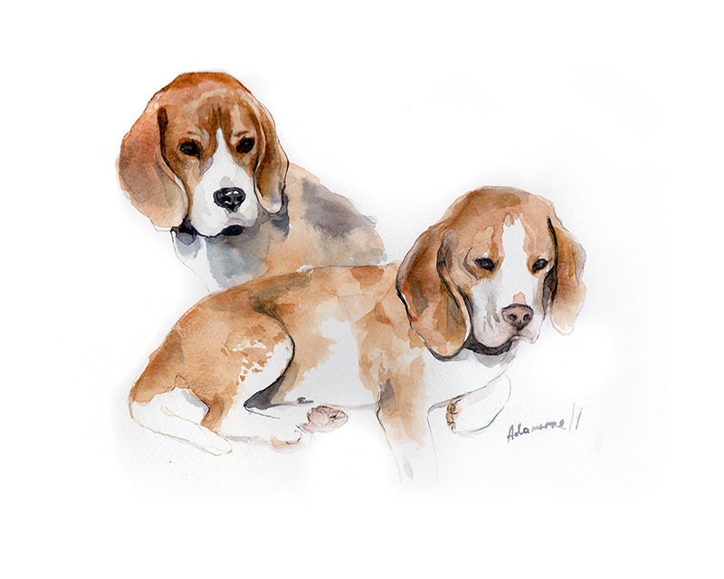 Painting of your dog from photo - pet watercolor - unique gift for cat or dog lovers