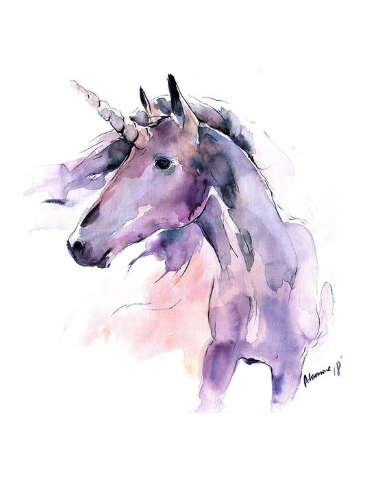 Unicorn poster - Watercolor last unicorn print
