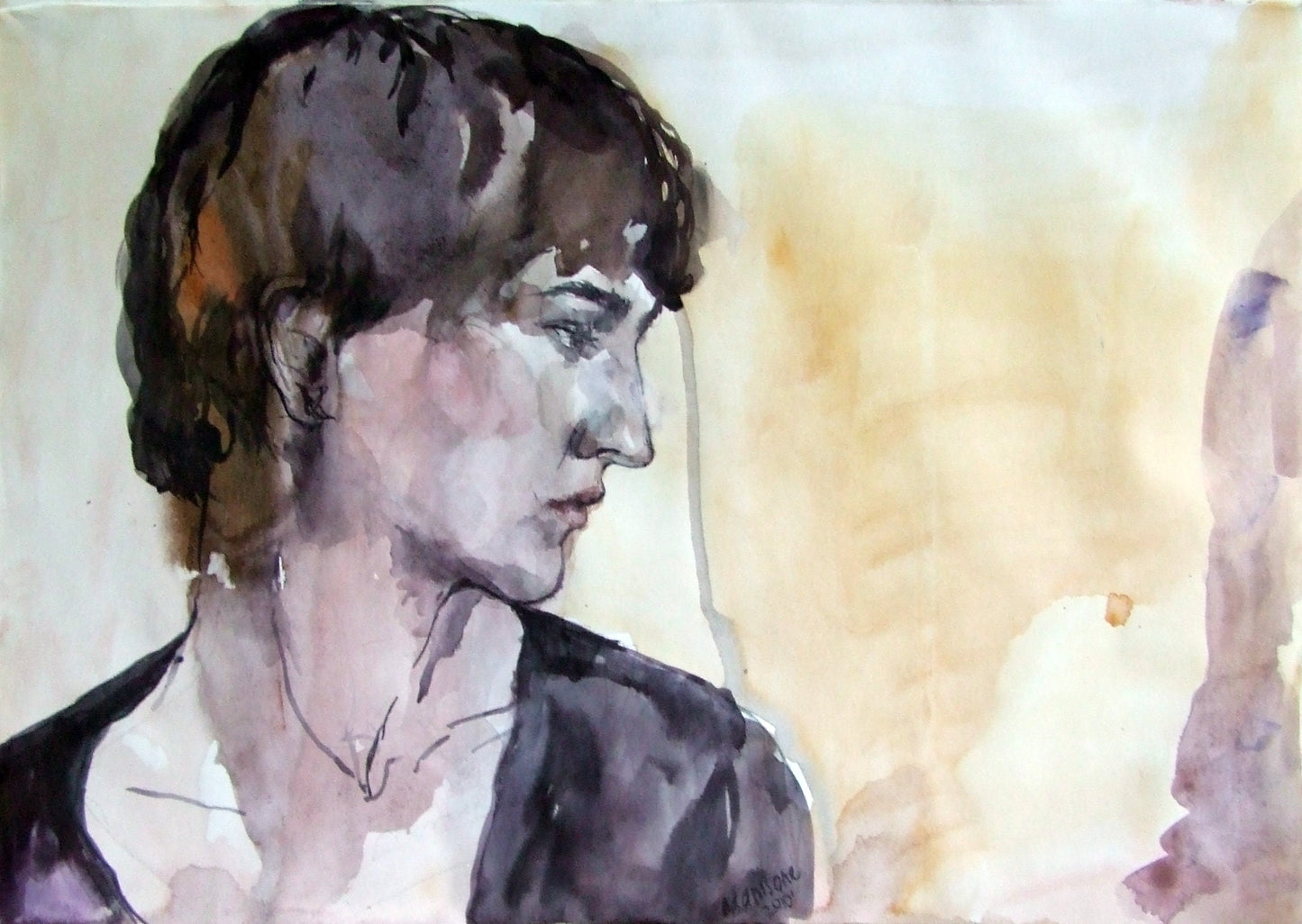 Commission portrait watercolor painting - custom 6x8 small painting