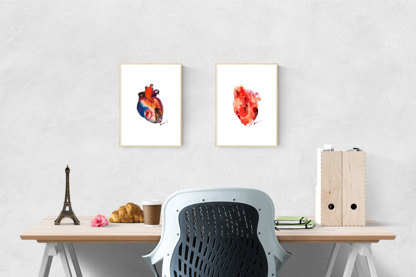 Anatomical Heart Print - watercolor painting. Gift for doctor or nurse