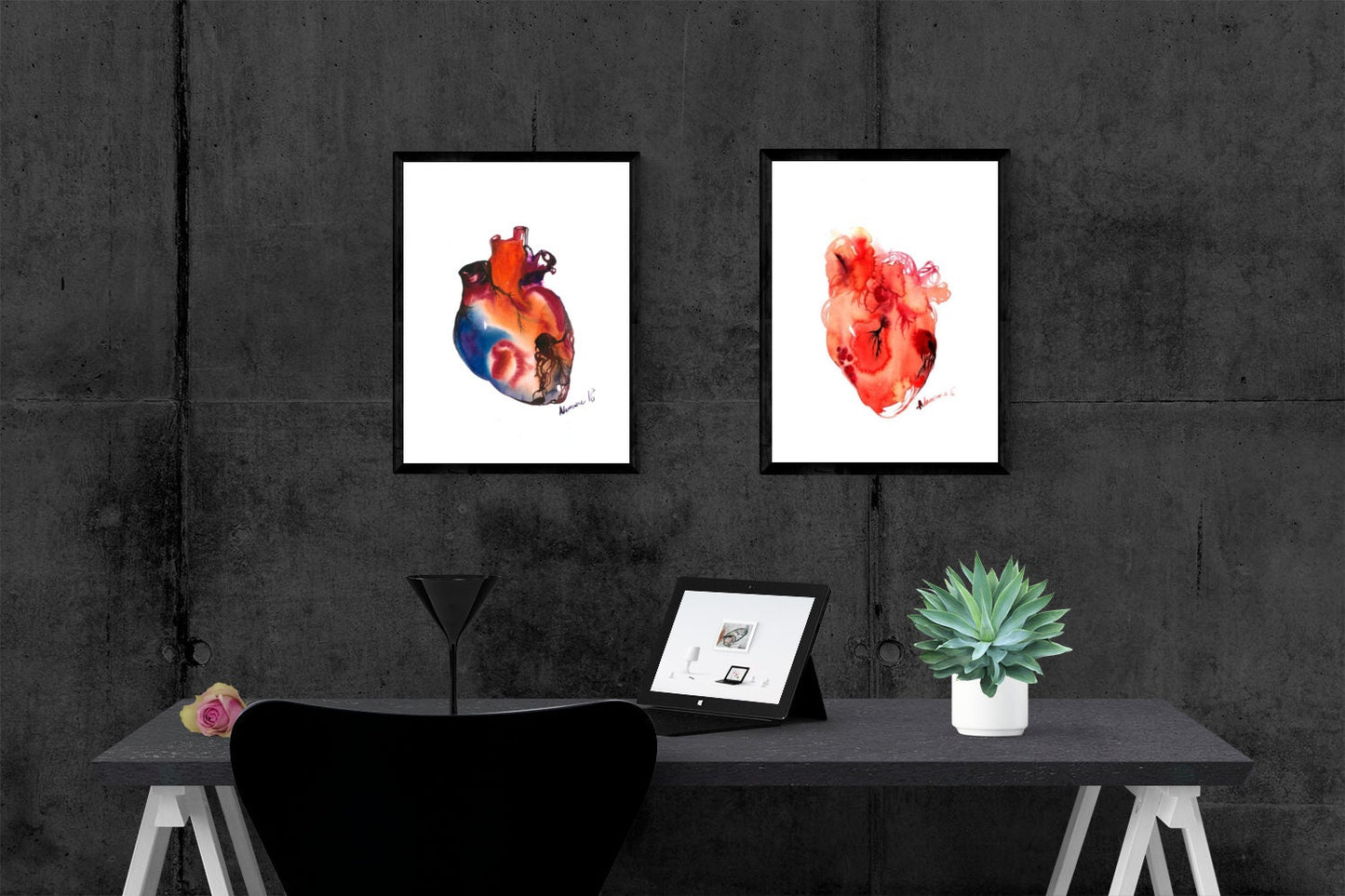 Anatomical Heart Print - watercolor painting. Gift for doctor or nurse