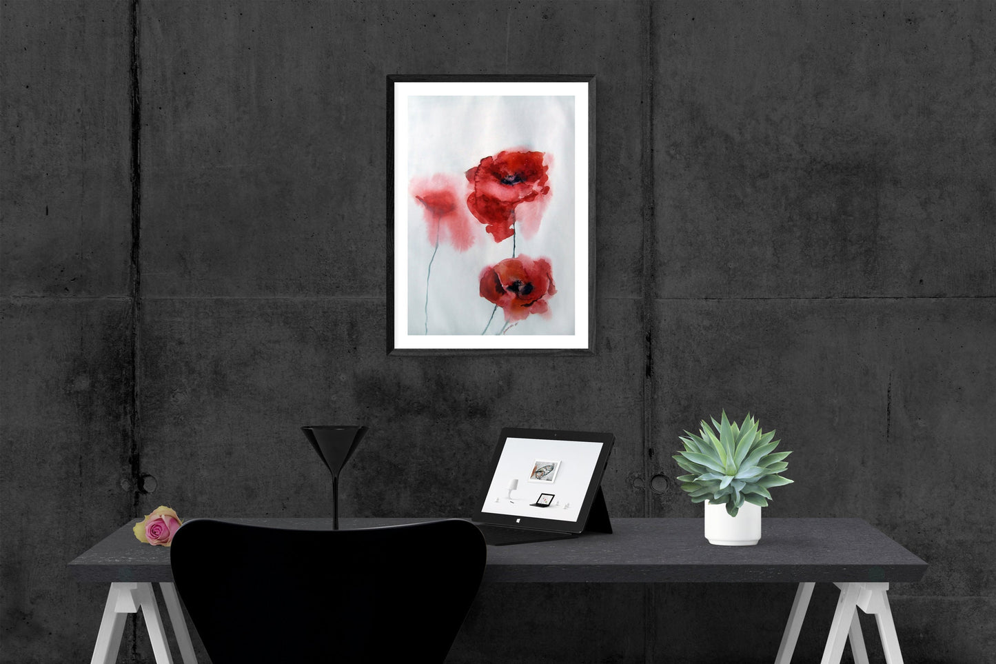 Poppies Print - Watercolor Floral Art. Wedding or Mother's day gift