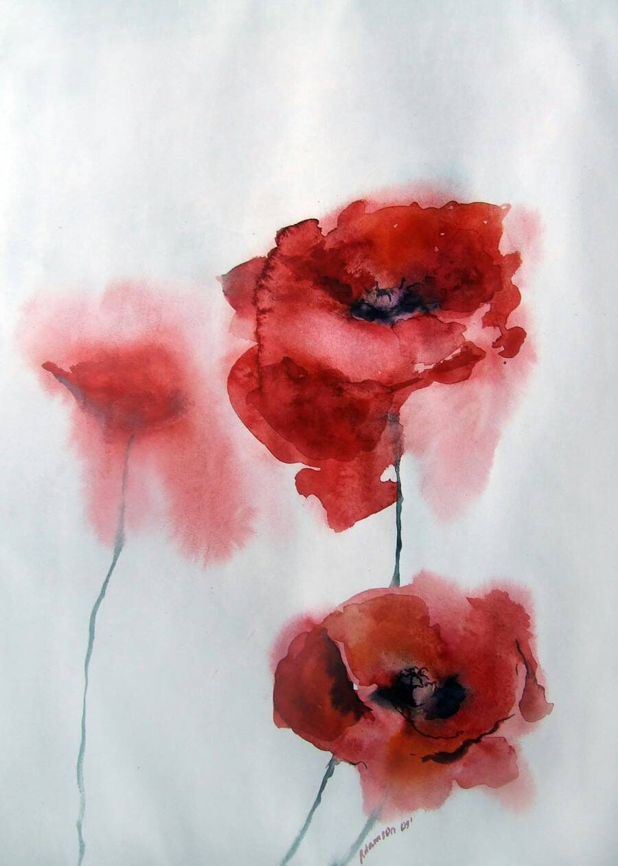 Poppies Print - Watercolor Floral Art. Wedding or Mother's day gift