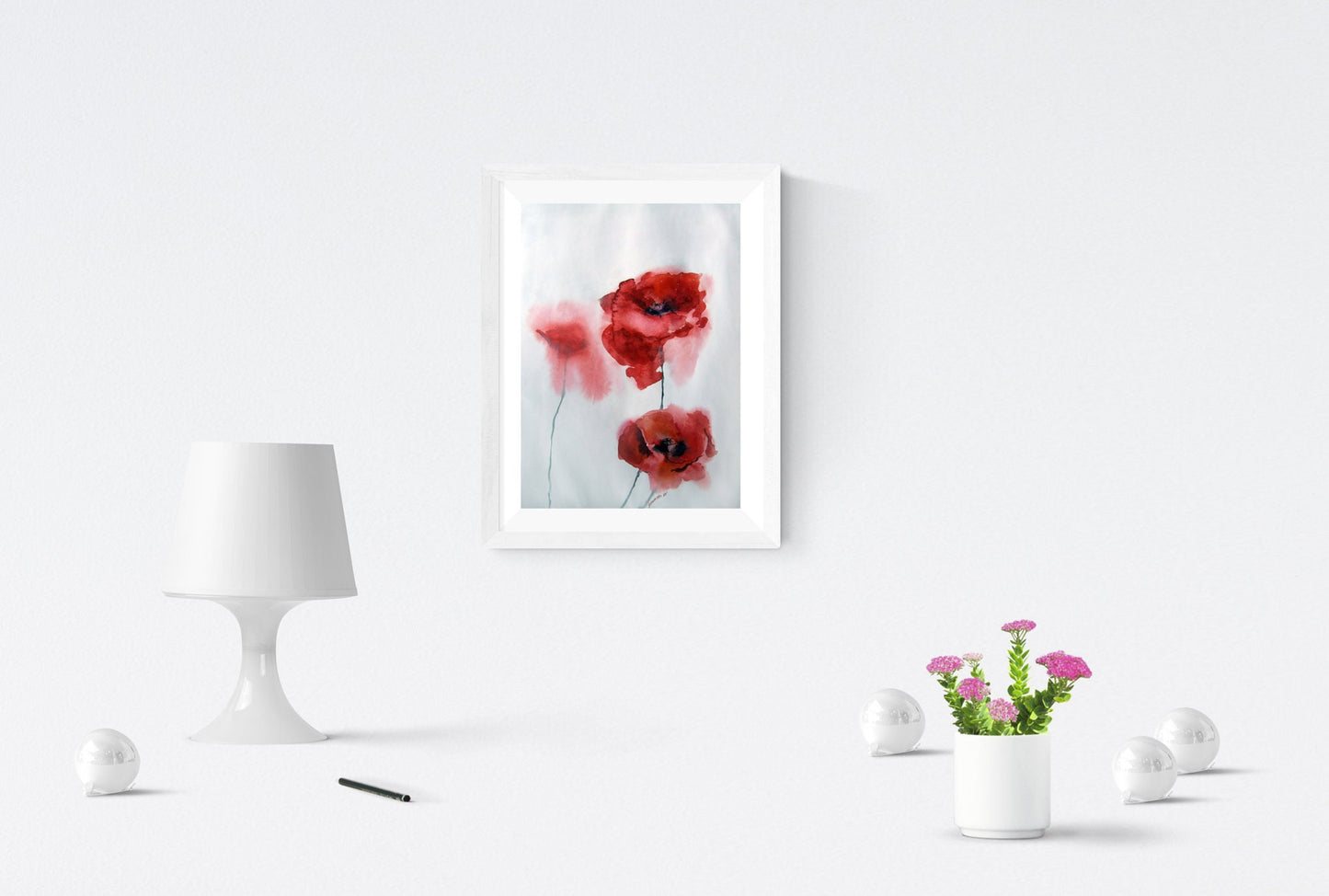 Poppies Print - Watercolor Floral Art. Wedding or Mother's day gift