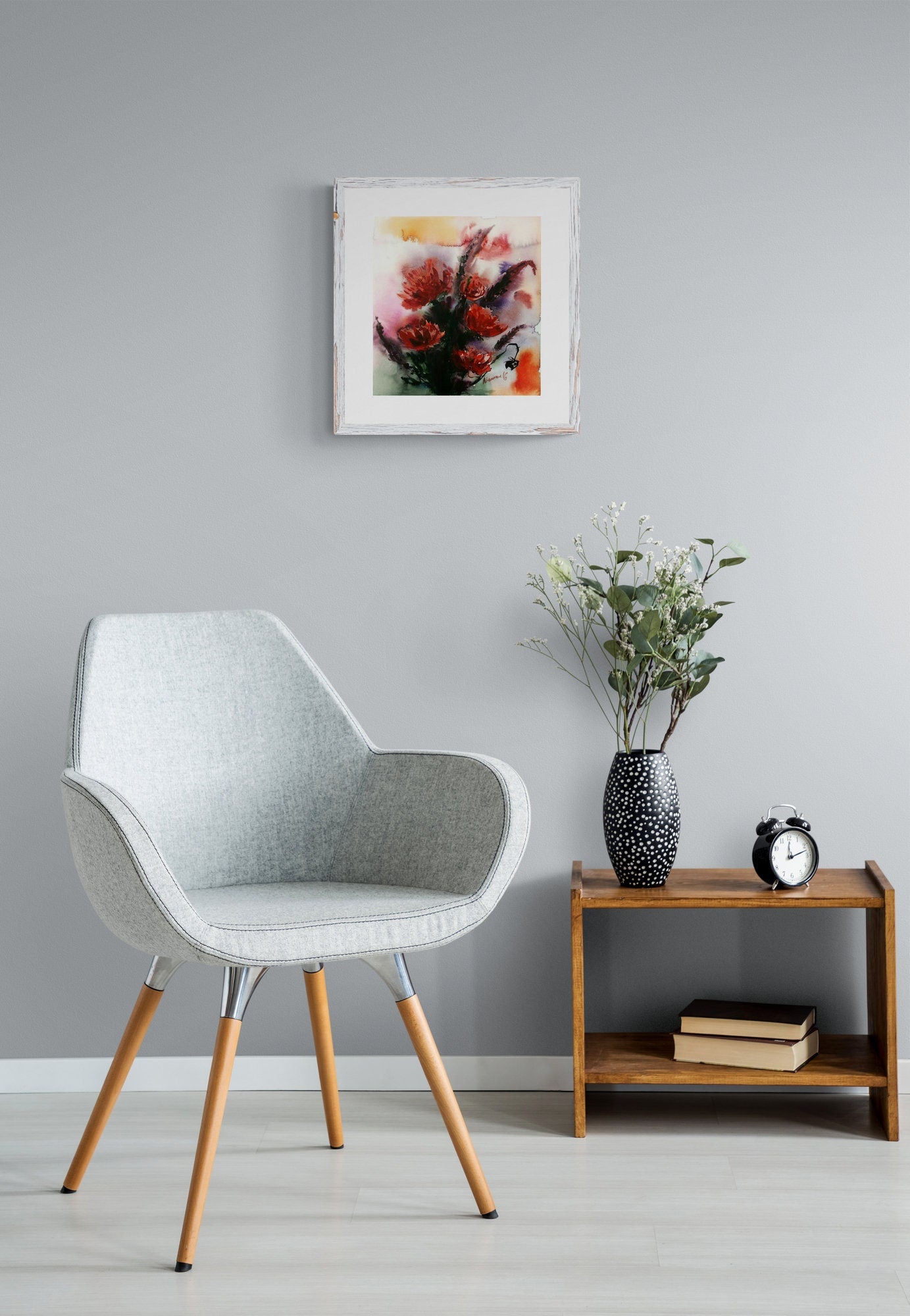Classical painting - flowers water color painting - small watercolor floral original wall art