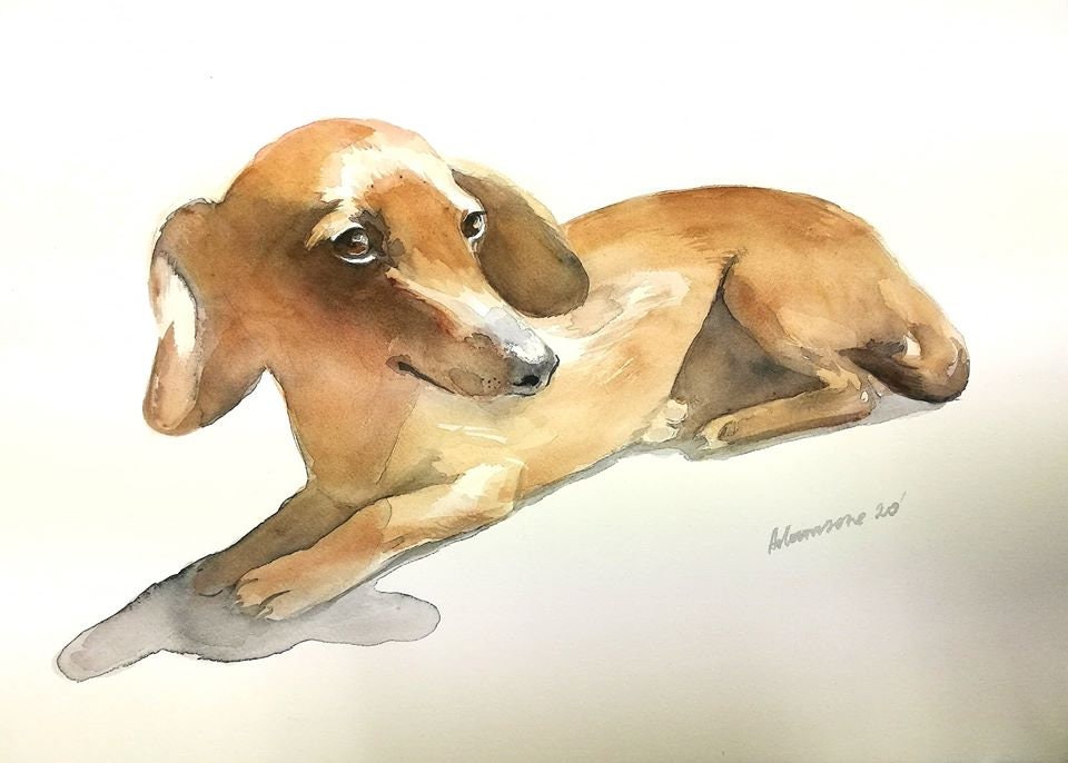 Painting of your dog from photo - pet watercolor - unique gift for cat or dog lovers