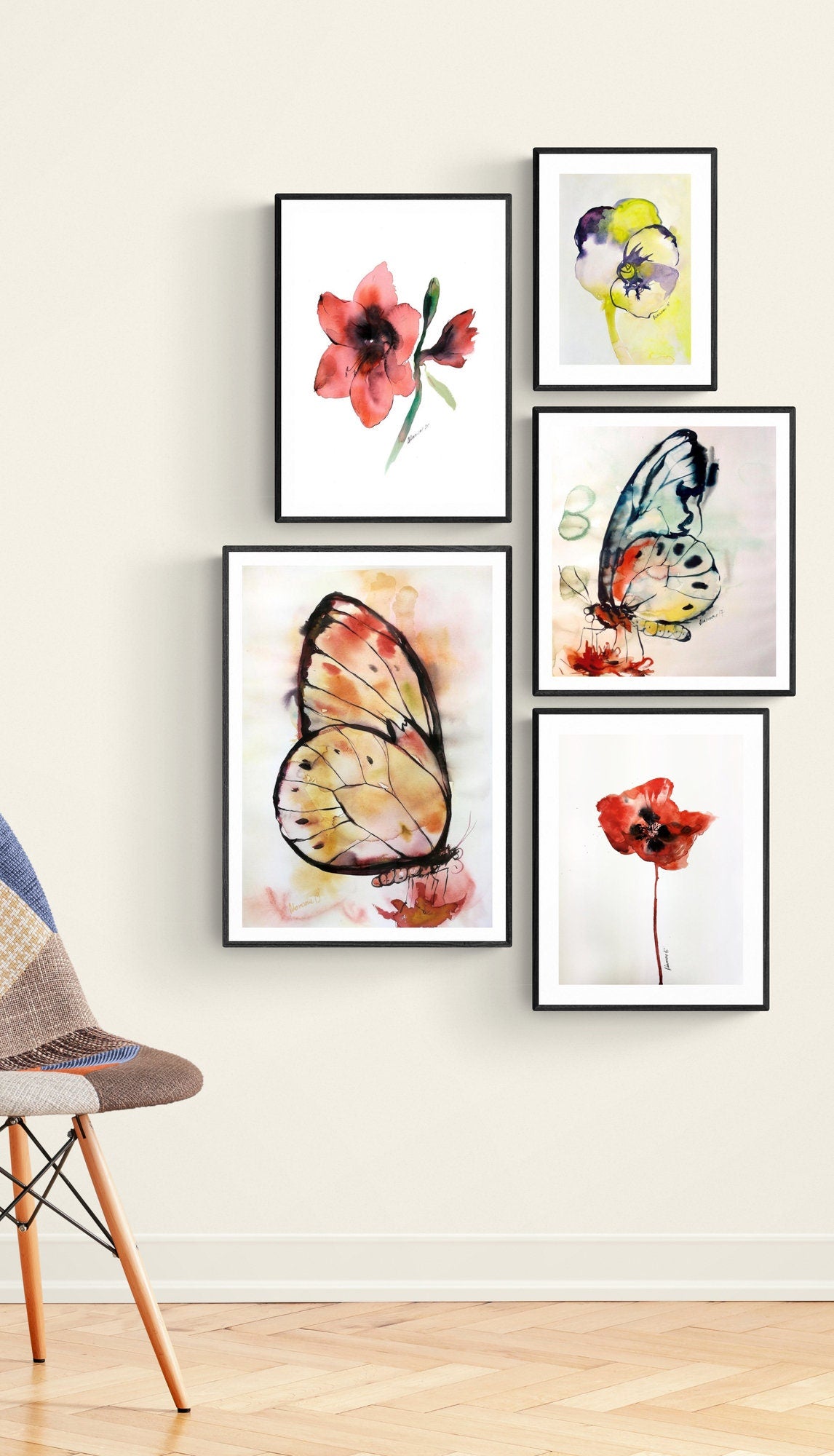 Flower Watercolor Painting - Red Amarillis Original Water color Wall Art - Unique present for wedding