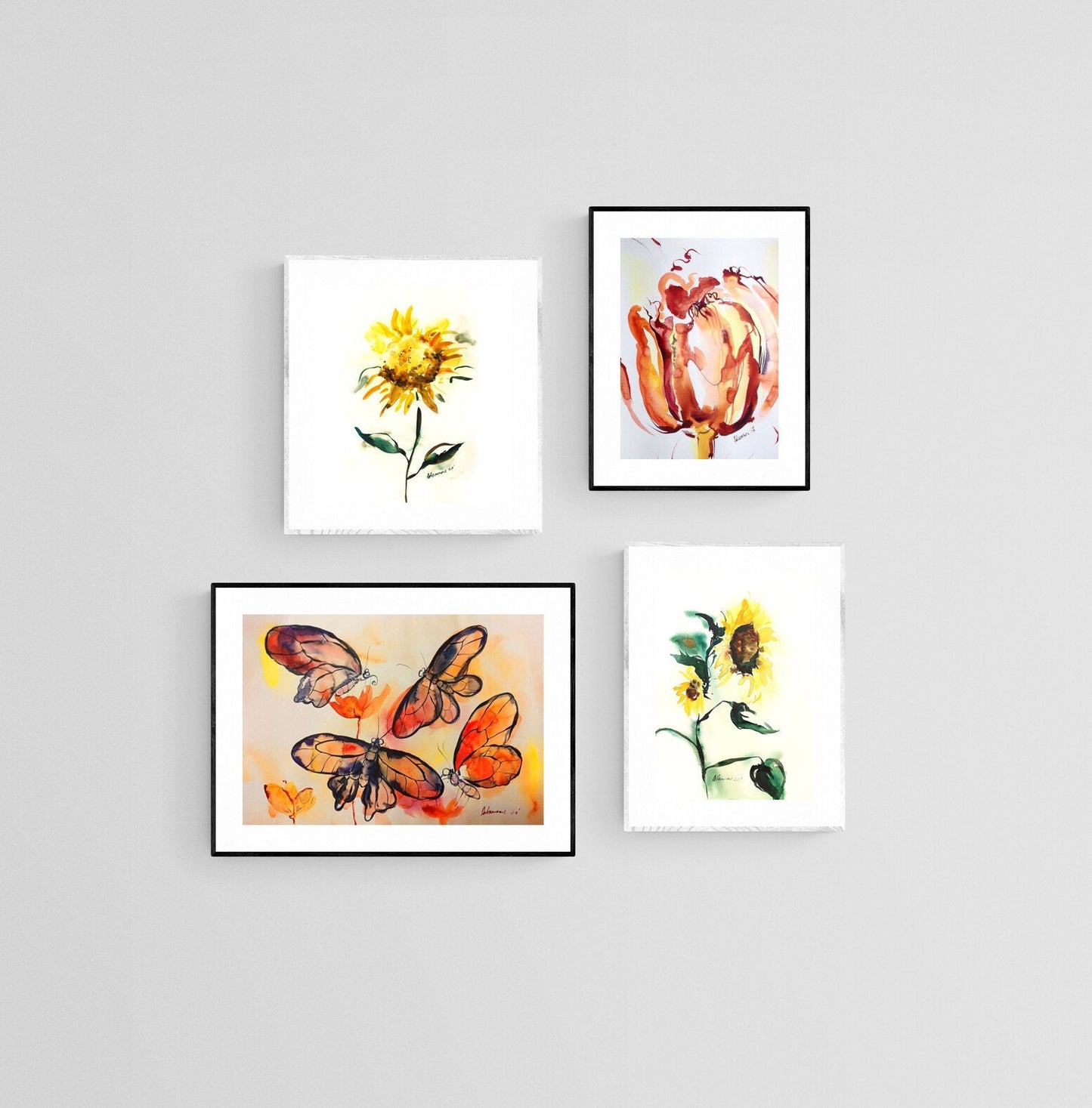 Sunflower painting - original watercolor art of a flower