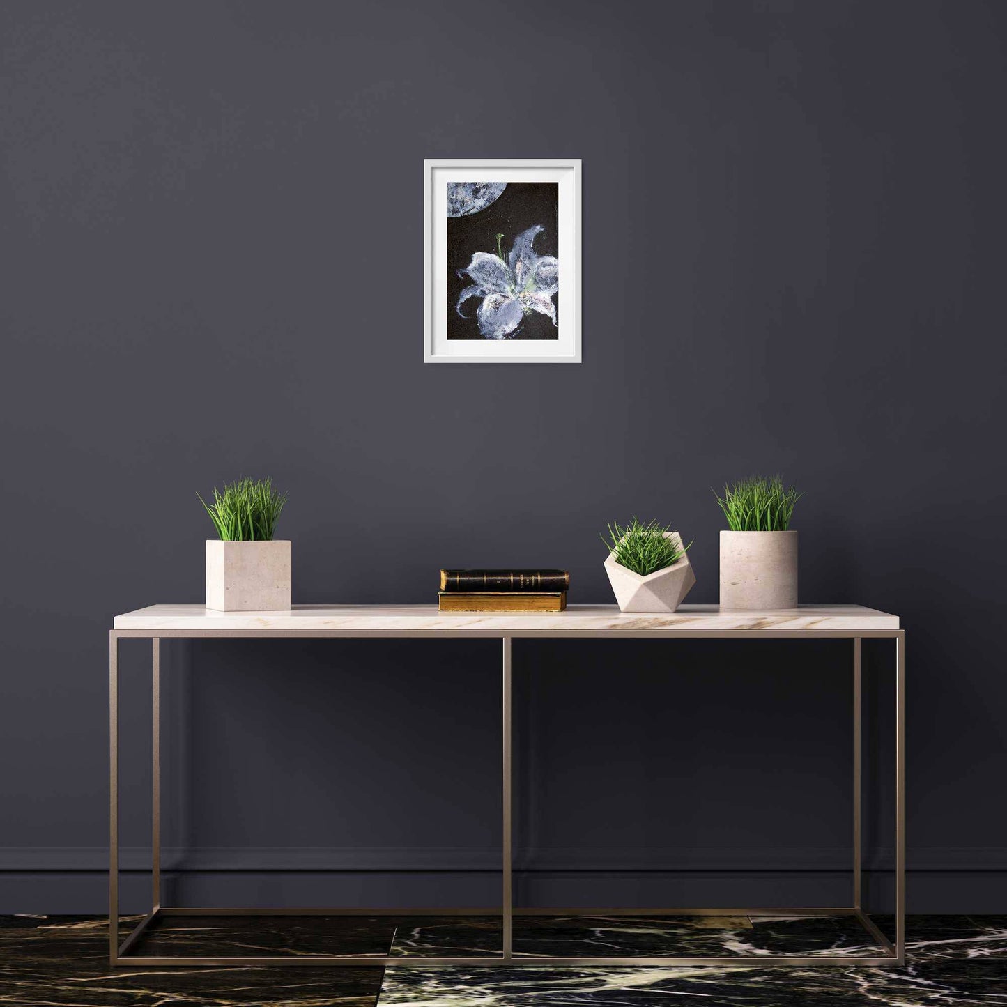 Moon picture - moon flower poster