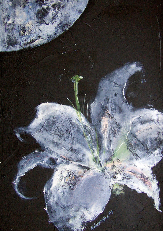 Moon picture - moon flower poster