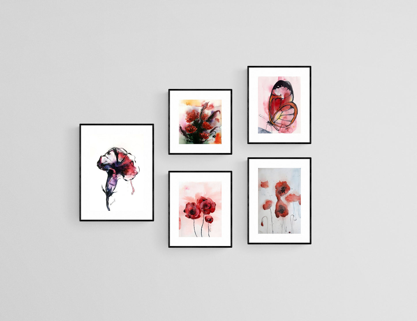 Classical painting - flowers water color painting - small watercolor floral original wall art