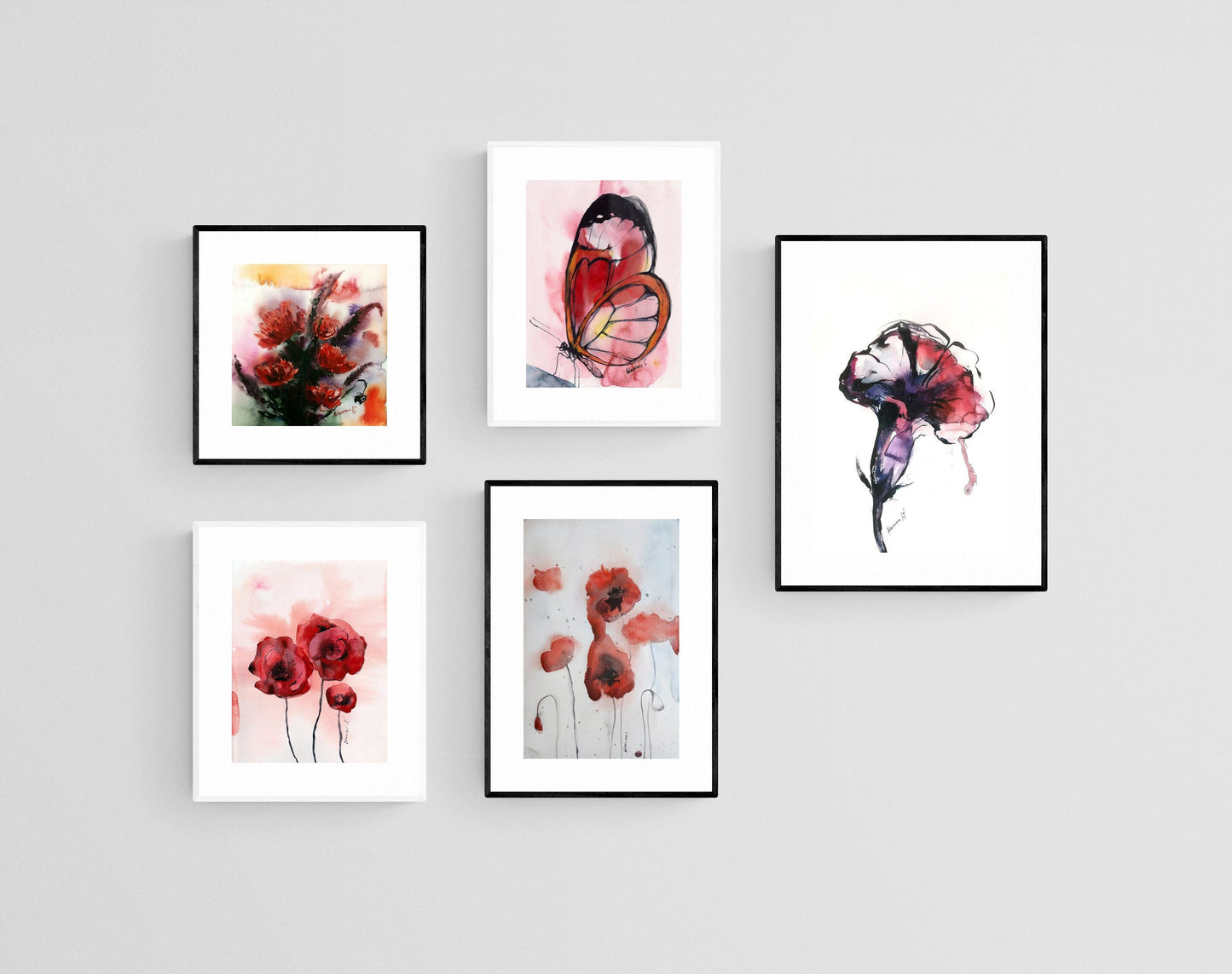 Classical painting - flowers water color painting - small watercolor floral original wall art