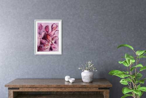 Lilacs painting - purple flowers watercolor original wall art for home