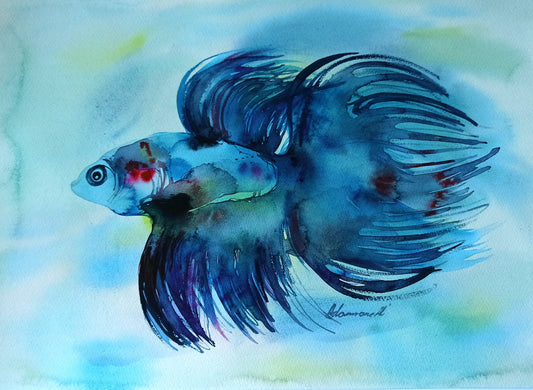 Underwater painting - fish artwork - fish wall art for hotel, office or home