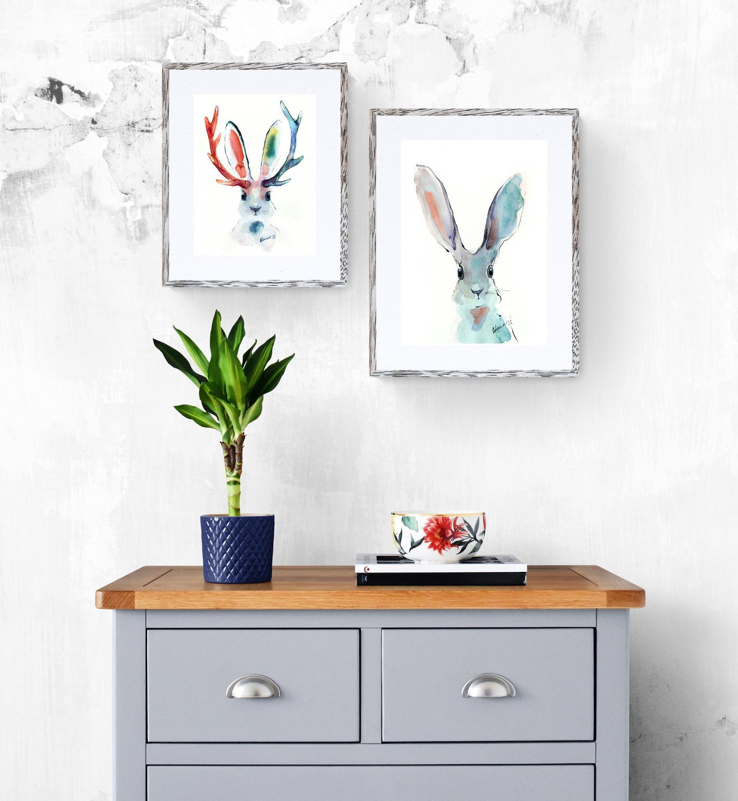 Baby bunny print - cute rabbit nursery wall decor - kawaii print