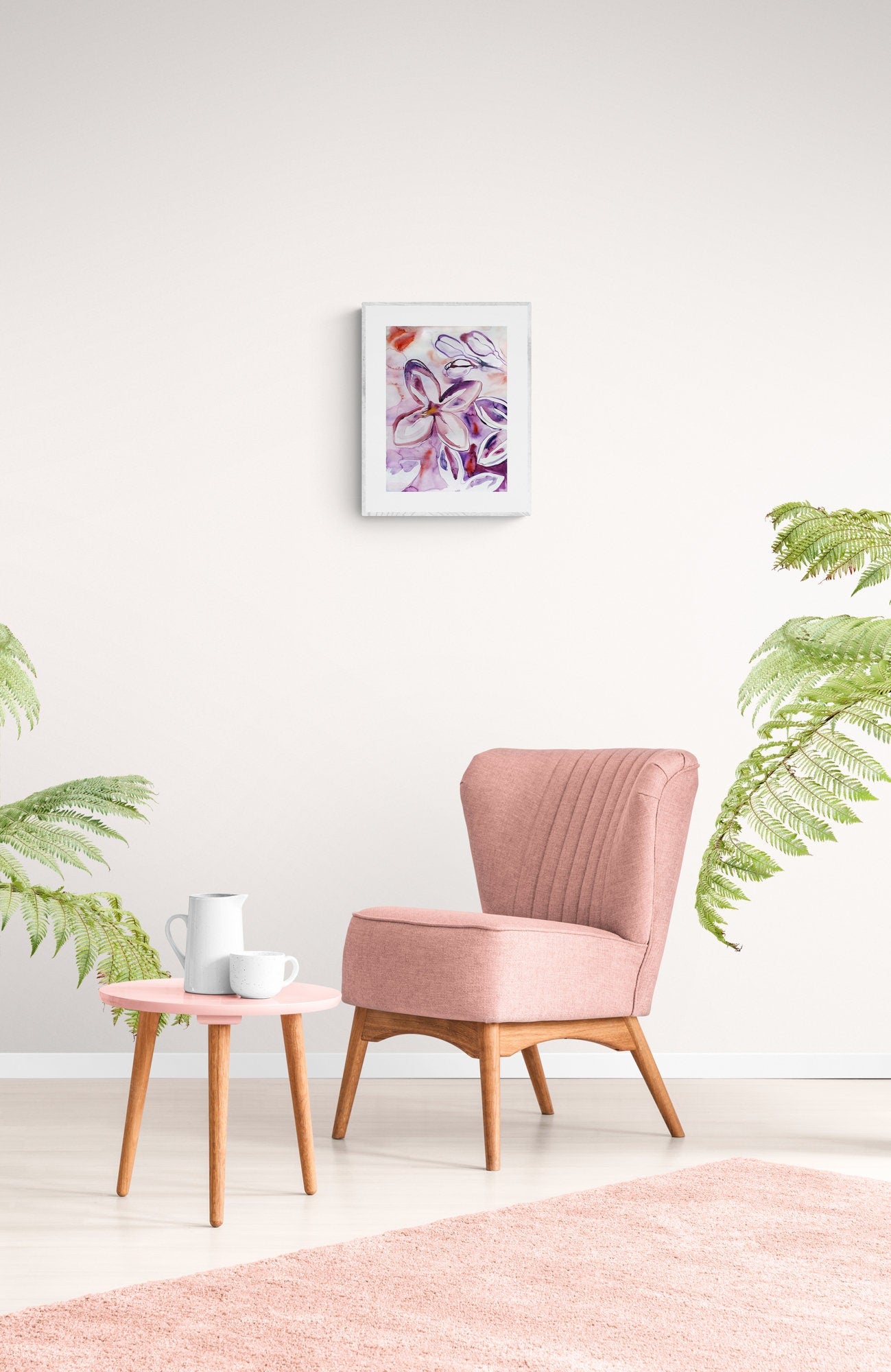 Lilacs painting - original purple flower watercolor wall art