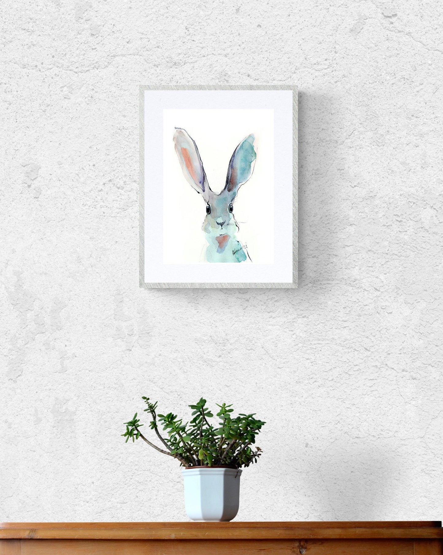 Baby bunny print - cute rabbit nursery wall decor - kawaii print