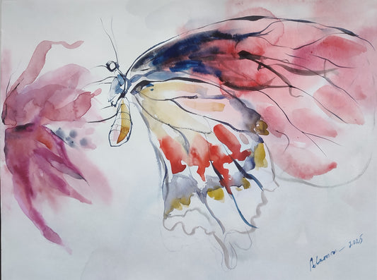 Original watercolor butterfly painting